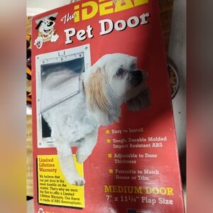 Doggie Door Medium Size For Pups Little To About 35 Lb Never Used Missing Screws